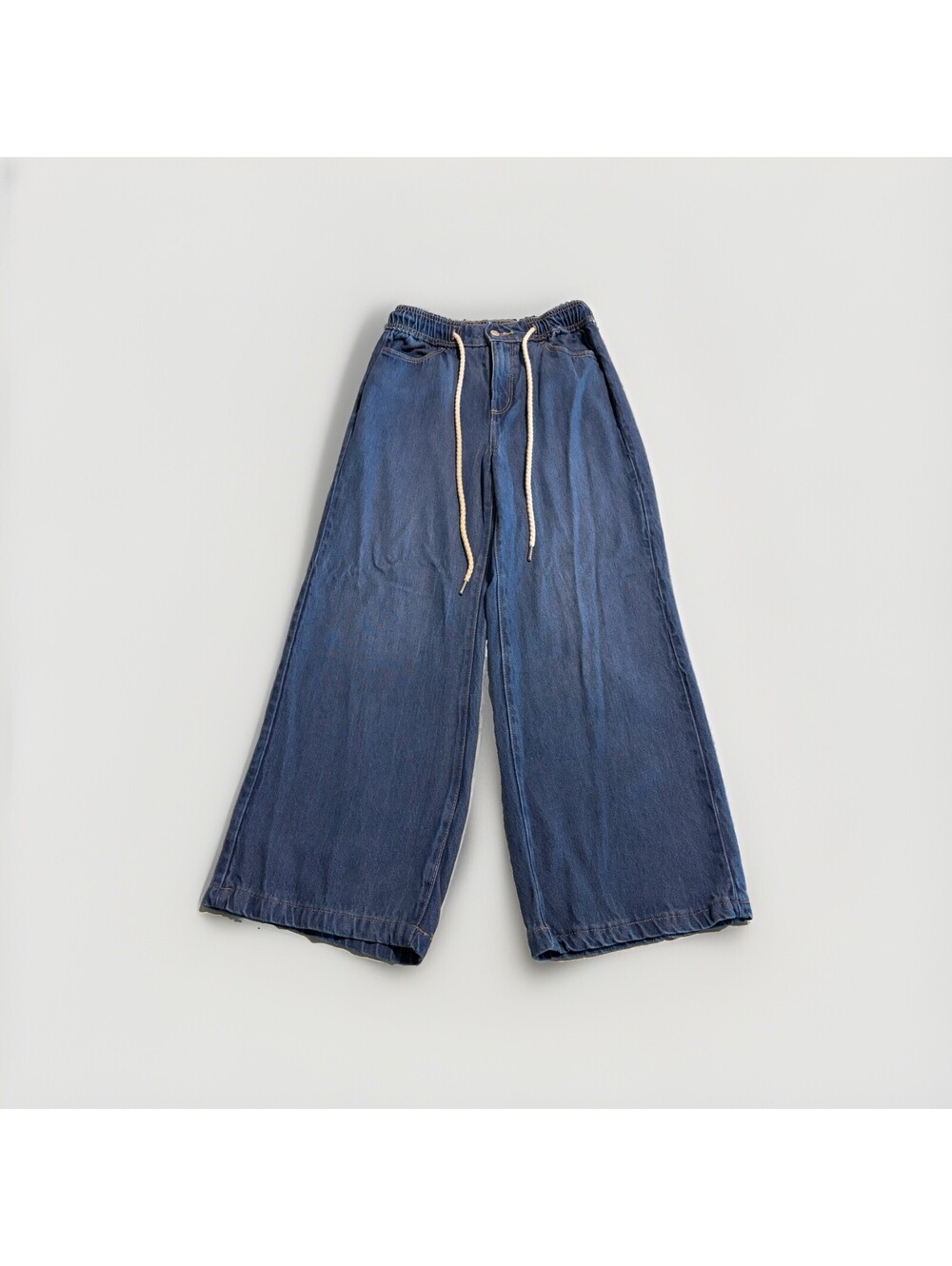 LOFT The Palazzo Wide Leg JEANS Sz 26/2 Elastic Pull On Drawstring Pants